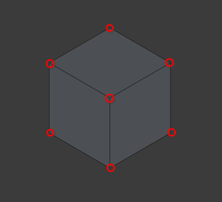 cube with highlighted verices